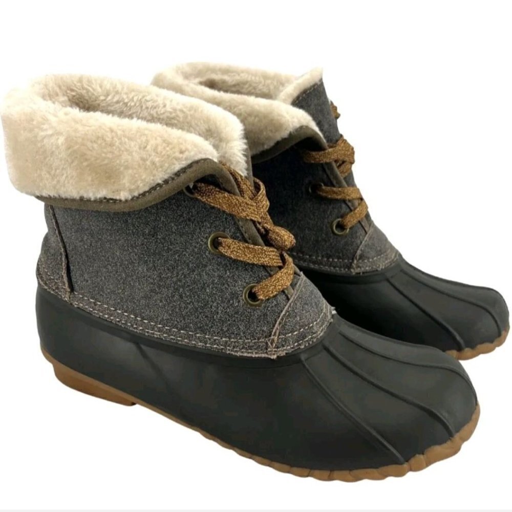 Sporto The Original Duck Boot Delilah Gray Suede Ankle Boot Size 10M